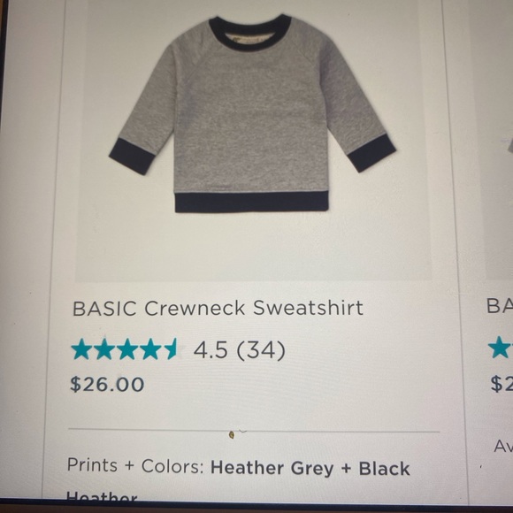 MONICA + ANDY “ORGANIC”BASIC CREWNECK SWEATSHIRT— BOYS 5T - Picture 5 of 7